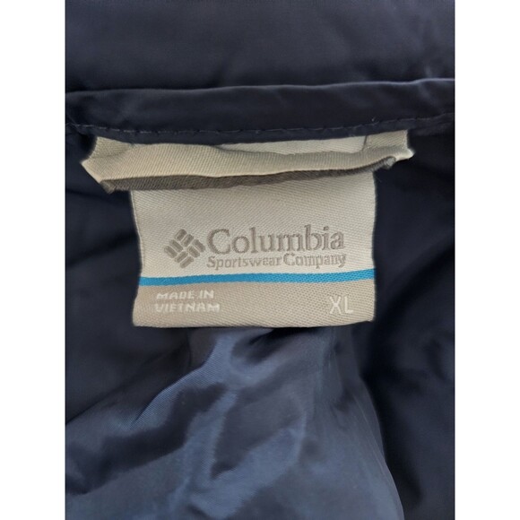Columbia Coat Womens XL Long Puffer Hooded Down Jacket Navy Full Zip Winter - Picture 5 of 11